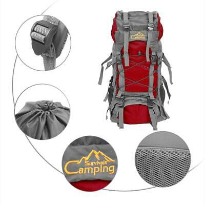 60l Outdoor Camping Hiking Climbing Large Bag Internal Frame Pack Backpack Red