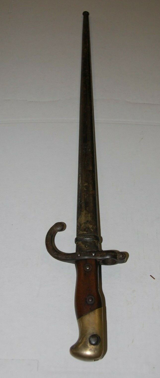 Vintage French Model 1874 Gras Bayonet With Scabbard Dated 1978 -nice Condition!