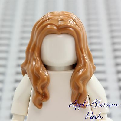 New Lego Girl Minifig Long Light Brown Hair - Pirate Female Wavy Flesh Head Gear