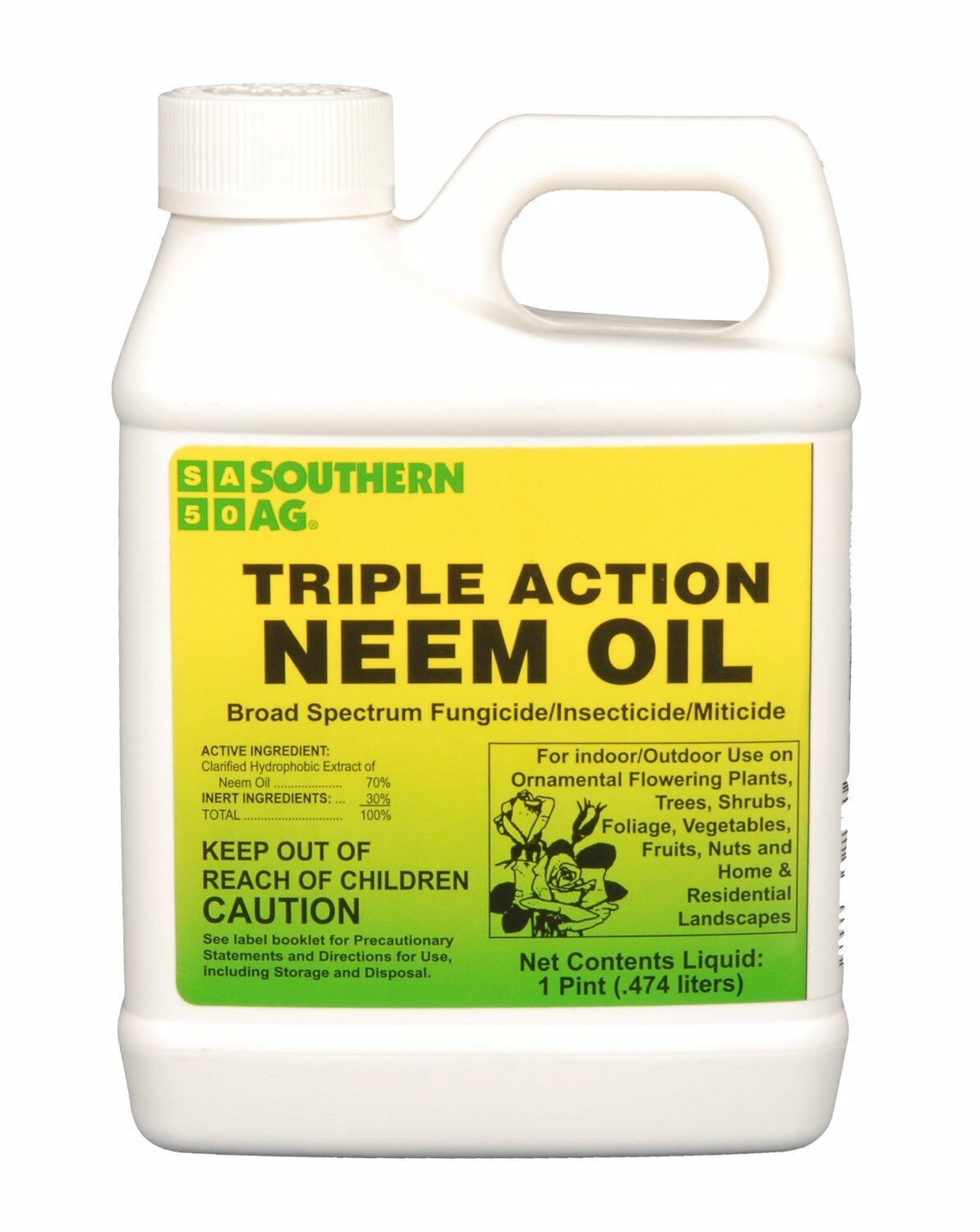 Southern Ag Triple Action Neem Oil 16 Oz. Organic Insecticide Fungicide Miticide