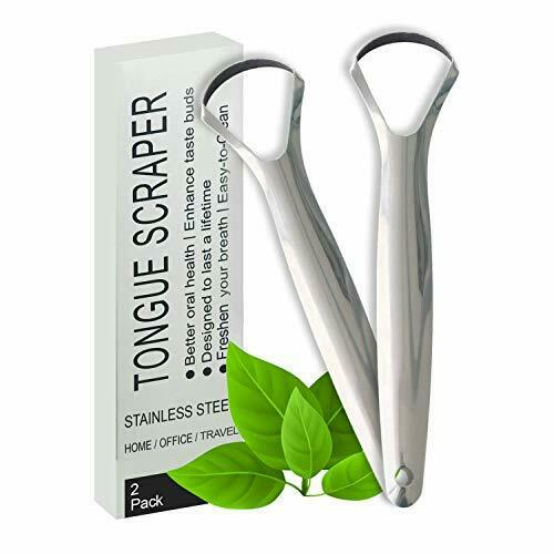 Tongue Scraper (pack Of 2) Reduce Bad Breath Stainless Steel 100% Bpa Free