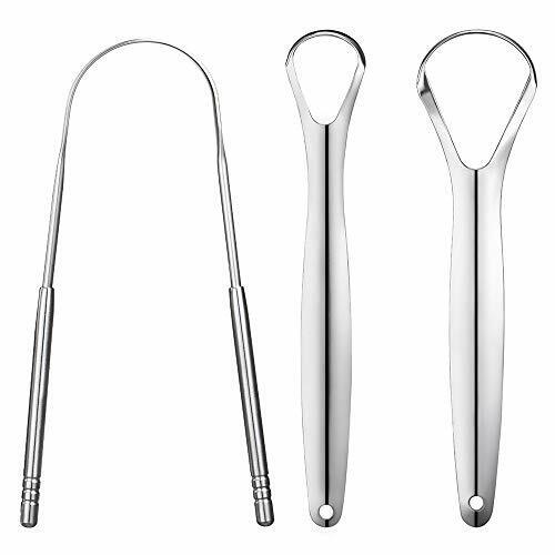 Ylyl 3 Pcs Metal Tongue Scraper, Tongue Scrapers For Adults Kids, Stainless Ste