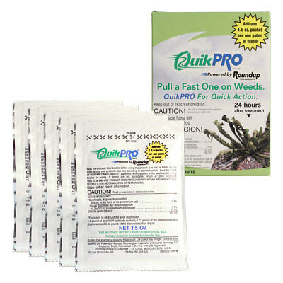 Roundup Quikpro Herbicide 5 X 1.5 Oz Pks Mks 5 Gl Glyphosate 73.3.% Diquat 2.9%