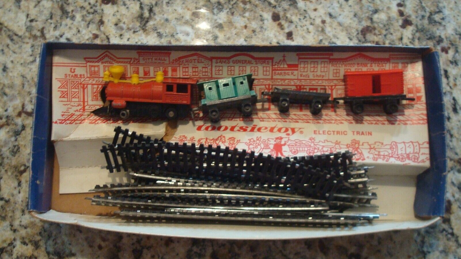 Vintage Tootsietoy #5800 Train Set - Tack - Cars - Box W/no Top