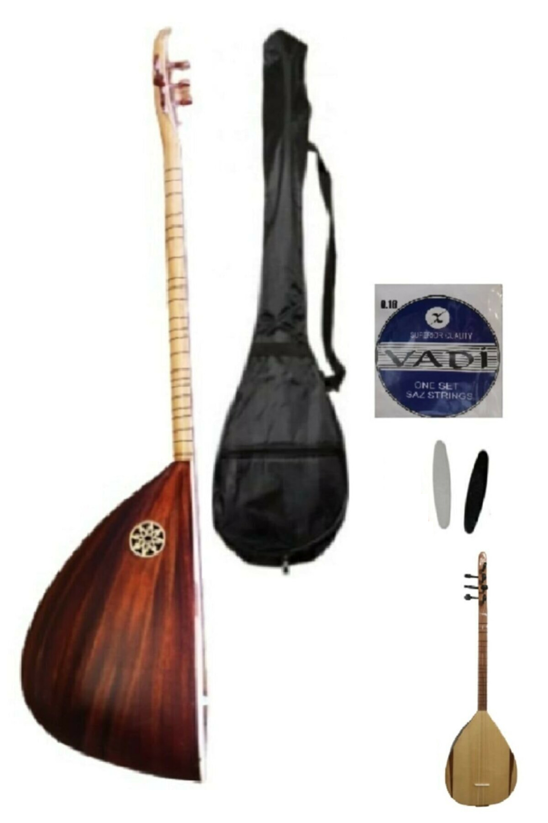 Turkish Premium Short Neck Handmade Mahogany Baglama Saz Stringed Instrument