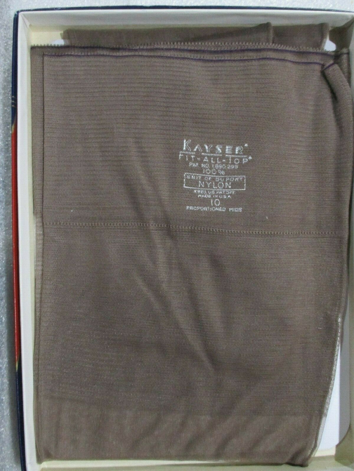 1 Pr Vintage Kayser Seamed Full Fashion Sheer Nylon Stockings Size 10 Med Taupe