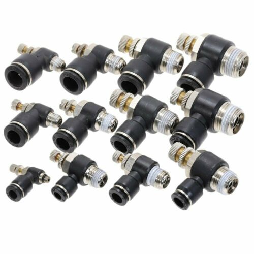 New Air Flow Speed Control Valve Connector Tube Hose Pneumatic Push In Fitting