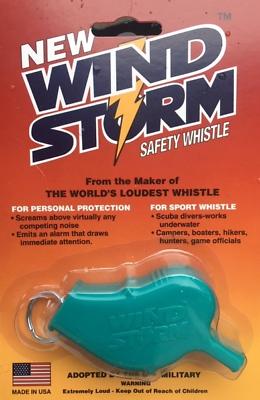 Windstorm Safety Whistle Teal Loudest